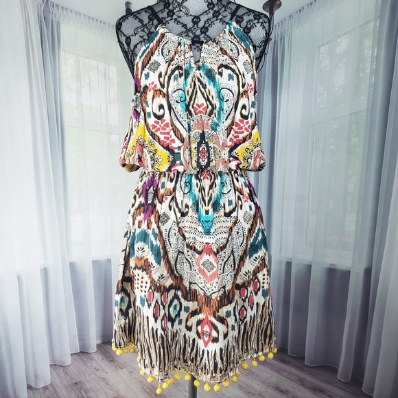 EARTHBOUND Dresses & Skirts - Earthbound Bohemian Pom Pom Dress HA20☮️